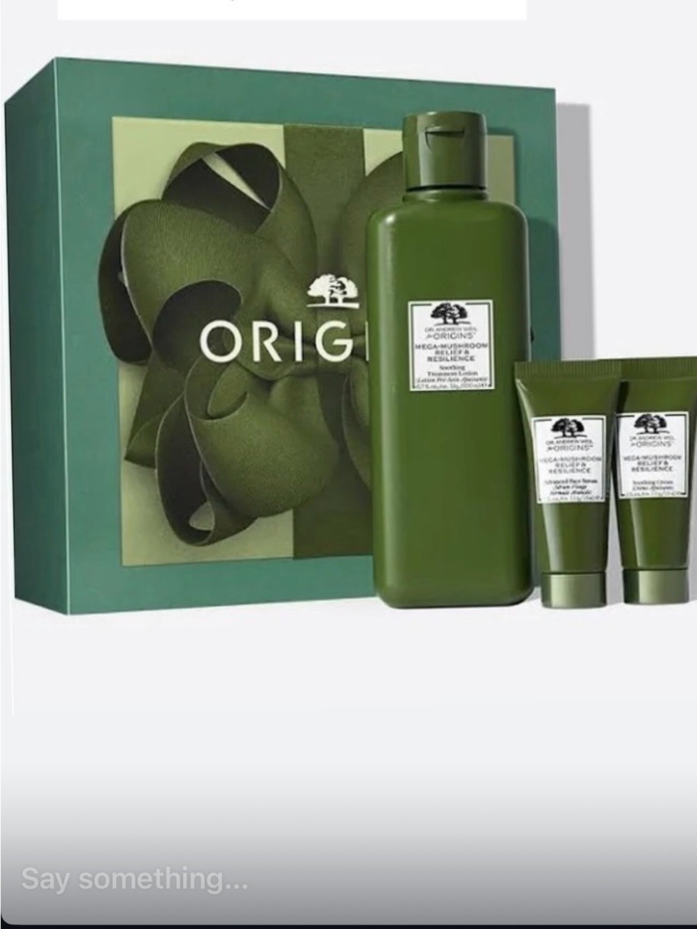 Origins Mega Mushroom 3 piece Holiday Gift Set new in box